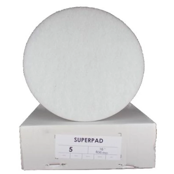 SUPER PAD, Tekepálya tisztító és polírozókorong német, fehér, 20 mm, vastag